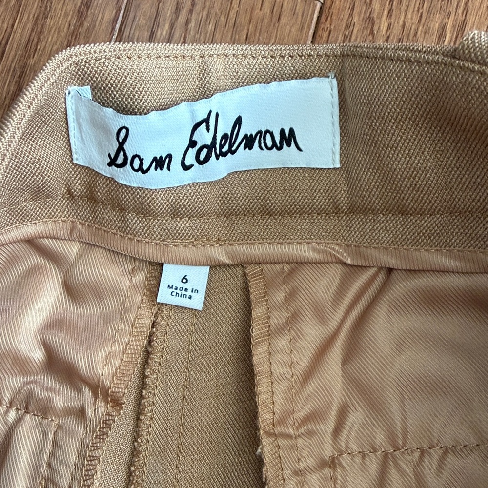 Sam Edelman Tan Embroidered High-Rise Beaded Embellished Shorts Women’s Size 6 - Picture 8 of 14